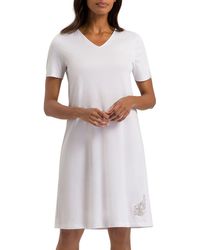 Hanro - Michelle Short Sleeve Cotton Nightgown - Lyst