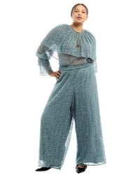 June + Vie - Ruffled Lace Cape Blouse - Lyst