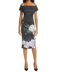 ted baker areena bardot dress red