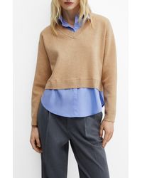 Mango - Layered Look Sweater - Lyst