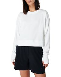 Sweaty Betty - After Class Cotton Blend Crop Sweatshirt - Lyst