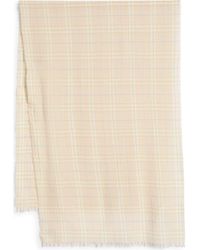 Burberry - Sequin Check Wool & Silk Blend Scarf - Lyst