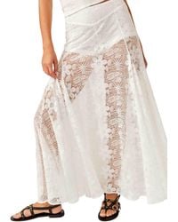 Free People - Beat Of The Moment Floral Embroidery Maxi Skirt - Lyst
