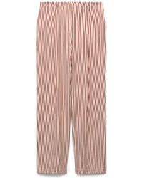 Mango - Pleated Stripe Straight Leg Pants - Lyst
