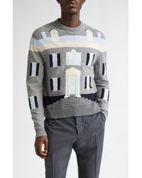 Thom Browne - House Intarsia Virgin Wool Sweater - Lyst