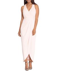 tulip hem sleeveless crepe gown xscape