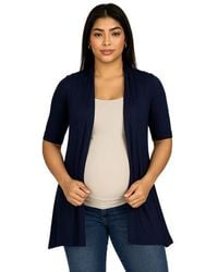 24seven Comfort Apparel - Maternity Loose Fit Open Front Cardigan - Lyst