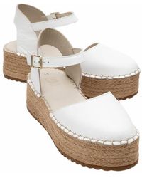 Forever & Always Shoes - Viba Leather Espadrille Platform Wedge Sandals - Lyst