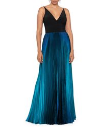 Betsy & Adam - Ombré Pleated Gown - Lyst