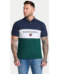 Raging Bull - Short Sleeve Cut & Sew Panel Pique Polo - Lyst