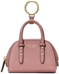 Kate Spade - Charmed Pebble Leather Key Fob - Lyst