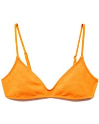 Mango - Floral Embroidered Bikini Top - Lyst