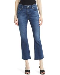 AG Jeans - Farrah High Waist Raw Hem Crop Bootcut Jeans - Lyst