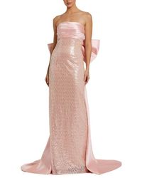 Mac Duggal - Strapless Embellished Gown With Back Bow Detail - Lyst