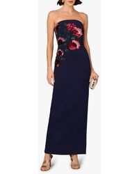 Aidan Mattox - Bead Embellished Strapless Column Gown - Lyst