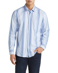 Tommy Bahama - Lazlo Lux Ombré Stripe Stretch Cotton & Silk Button-up Shirt - Lyst