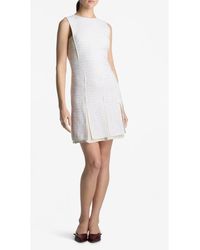 St. John - Sleeveless Sequin Tweed & Georgette Minidress - Lyst
