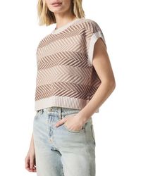Splendid - Mary Kate Chevron Stripe Short Sleeve Sweater - Lyst