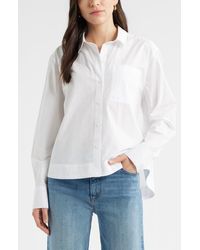 Caslon - Long Sleeve Drop Hem Button-Up Shirt - Lyst