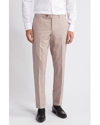 Ted Baker - Jerome Trim Fit Soft Constructed Flat Front Wool & Silk Blend Dress Pants - Lyst
