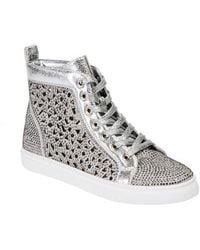 Lady Couture - Laser Cut High Top Sneaker With Rhinestones - Lyst