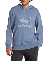 adidas - Adicolor Trefoil Outline Cotton French Terry Hoodie - Lyst