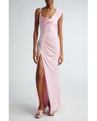 Versace - Medusa '95 Draped Crepe & Jersey Gown - Lyst