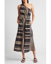 Rails - Selani Stripe One-shoulder Cotton Midi Dress - Lyst