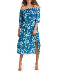 Carmen Marc Valvo Floral Striped And Dress in Red Lyst