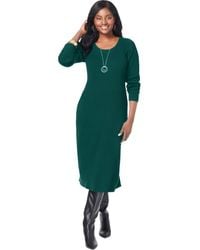 Jessica London - Scoop-Neck Sweater Dress - Lyst