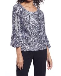 alex evenings embellished mesh blouse