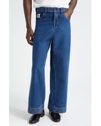 Bode - Knolly Brook Nonstretch Denim Wide Leg Jeans - Lyst
