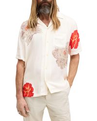 AllSaints - Roze Floral Short Sleeve Camp Shirt - Lyst