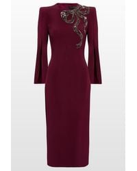 Jenny Packham - Love Bow Split-Sleeve Midi Dress - Lyst