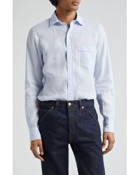 Drake's - Linen Button-up Shirt - Lyst