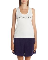 Moncler - Logo Cotton Rib Tank Top - Lyst