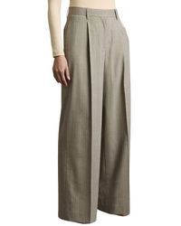 Reiss - Tallulah Pinstripe Pleat Front Wide Leg Stretch Wool Pants - Lyst