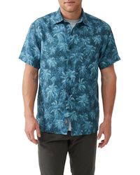 Rodd & Gunn - Destiny Bay Palm Tree Print Short Sleeve Linen Button-up Shirt - Lyst