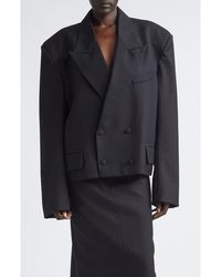 VAQUERA - Slouchy Double Breasted Wool Jacket - Lyst
