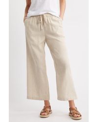 Caslon - Drawstring Wide Leg Linen Blend Pants - Lyst