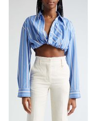 Jacquemus - La Chemise Bahia Stripe Crop Cotton Shirt - Lyst