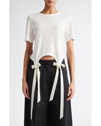 Simone Rocha - Easy Bow Tails Cotton T-Shirt - Lyst