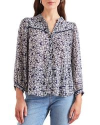 Paneros Clothing - Anna Floral Button Up Blouse - Lyst
