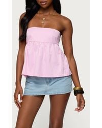 Edikted - Maddie Stripe Strapless Babydoll Top - Lyst