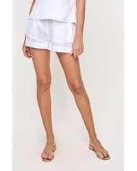 LSPACE - Lia Linen Cover-Up Shorts - Lyst