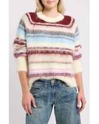 BDG - Stripe Brushed Crewneck Sweater - Lyst