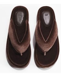 H&M - Velour Flip-Flops - Lyst