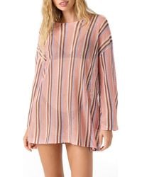 O'neill Sportswear - Annie Beach Long Sleeve Open Knit Cover-Up Dress - Lyst