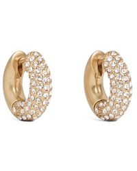 Reiss - Amelia Pavé Huggie Hoop Earrings - Lyst