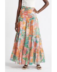 Rails - Agatha Floral Tiered Cotton Maxi Skirt - Lyst